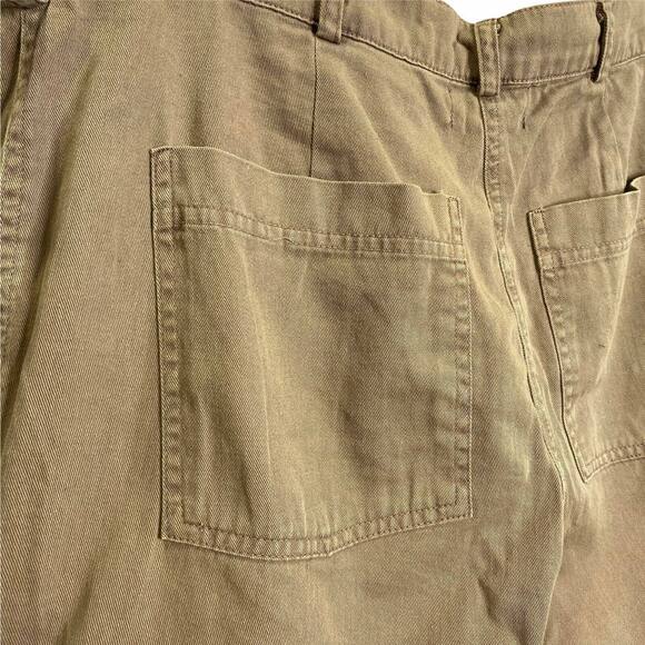 Monrow Women Jogger Pants Tan Flat Front Mid-Rise Drawstring Cozy Soft Cargo 30 - Picture 7 of 7